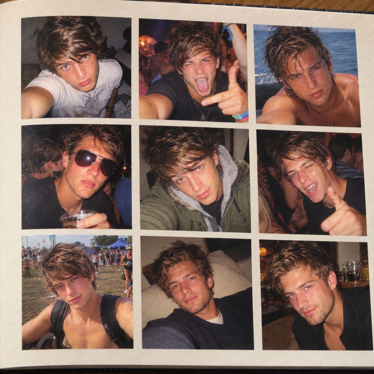 Raster van profielfoto's door de jaren heen